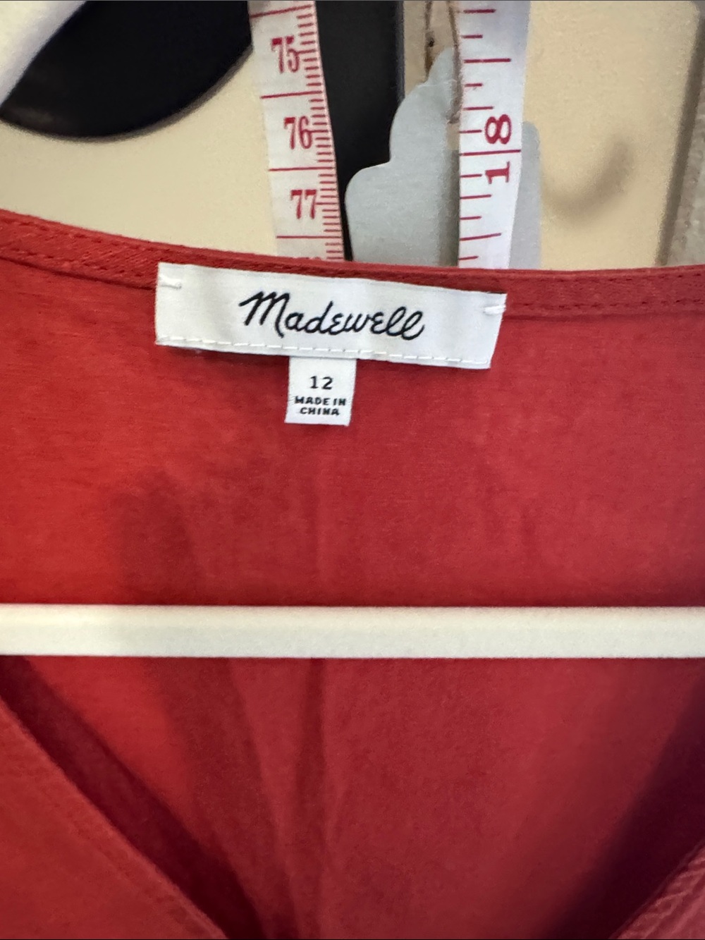Madewell Rust Red Ruffle-Sleeve Button Front Top - Picture 2 of 6